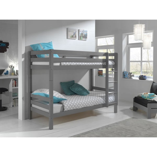 Sivá poschodová detská posteľ 90x200 cm PINO – Vipack-image-1
