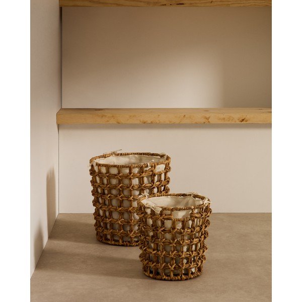 Košíky v súprave 2 ks z vodného hyacintu ø 38x38 cm Dilam – Kave Home-image-1