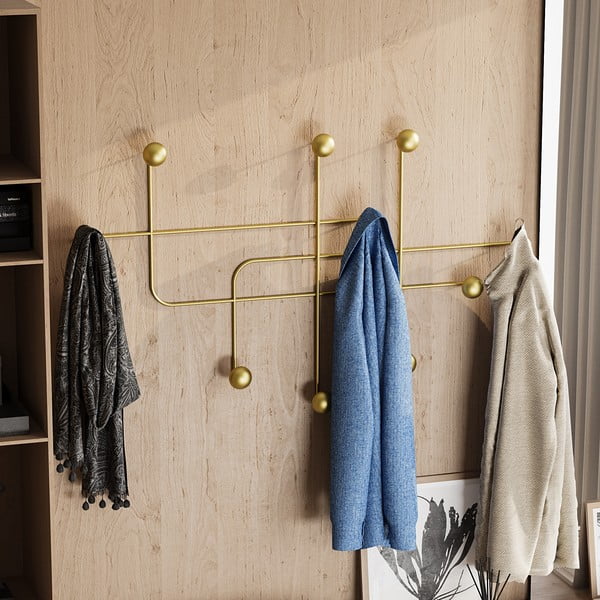 Kovový nástenný vešiak v zlatej farbe Dama – Kalune Design-image-2