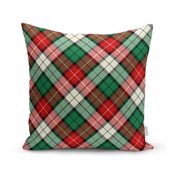 Zeleno-červená dekoratívna obliečka na vankúš Minimalist Cushion Covers Flannel, 35 x 55 cm