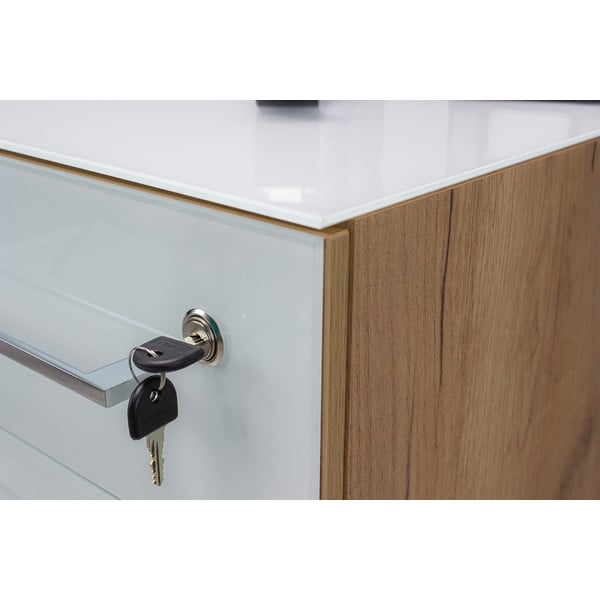 Biela prírodná skrinka v dekore duba 40x55 cm Monteria – Germania-image-1