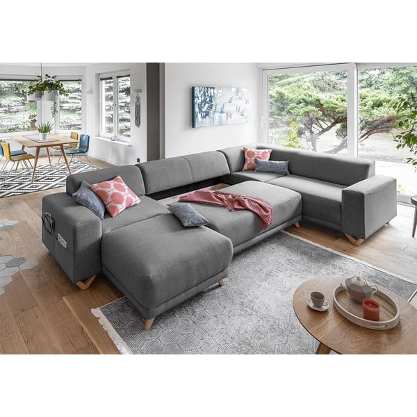 Sivá rozkladacia/s úložným priestorom rohová pohovka (pravý roh/do tvaru "U") Classy Sophie – Miuform-image-4