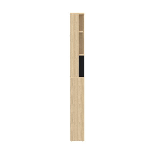 Čierna vysoká kúpeľňová skrinka v dekore duba nad práčku/toaletu 64x179 cm Kube - TemaHome -image-3