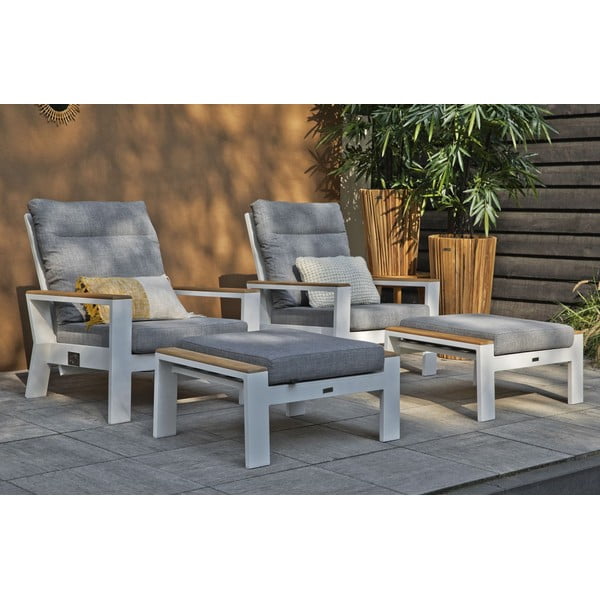 Bielo-sivé kovové záhradné kreslo Valerie – Exotan-image-1