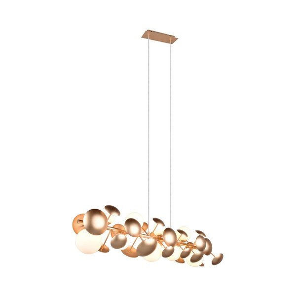 Závesné svietidlo so skleneným tienidlom v zlato-bielej farbe Bubble – Trio Select-image-2