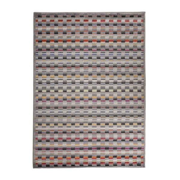 Sivý vysokoodolný koberec Floorita Optical Lento, 140 x 195 cm