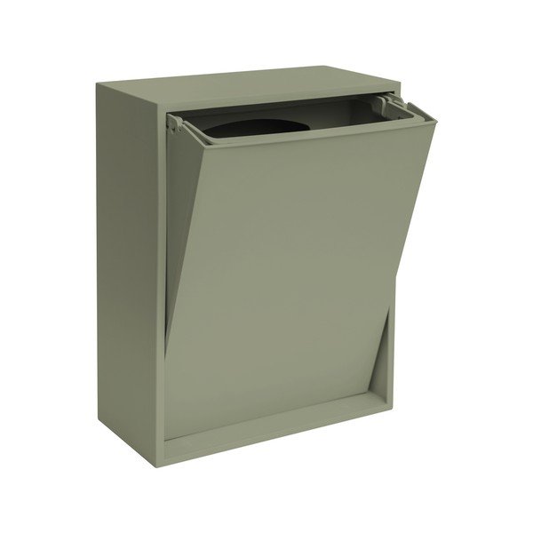 Sivozelený odpadkový kôš na triedený odpad/nástenný z recyklovaného plastu Recycling Box – ReCollector