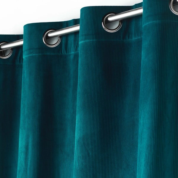 Modrý menčestrový záves 140x260 cm Casual – douceur d'intérieur-image-1