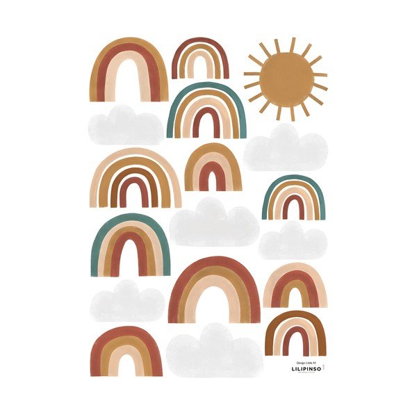 Hárok samolepiek 30x42 cm Cute Rainbows – Lilipinso