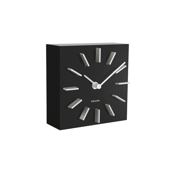 Čierne stolové hodiny Karlsson Discreet, 15 x 15 cm