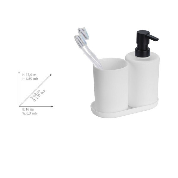 Biela plastová súprava doplnkov do kúpeľne Fano – Allstar-image-3