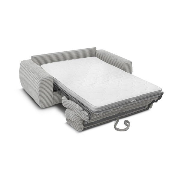 Svetlosivá menčestrová pohovka na každodenné spanie/rozkladacia 220 cm Hugo – Bobochic Paris-image-4