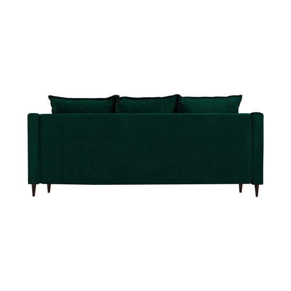 Tmavozelená zamatová rozkladacia pohovka s úložným priestorom Mazzini Sofas Freesia, 215 cm-image-3