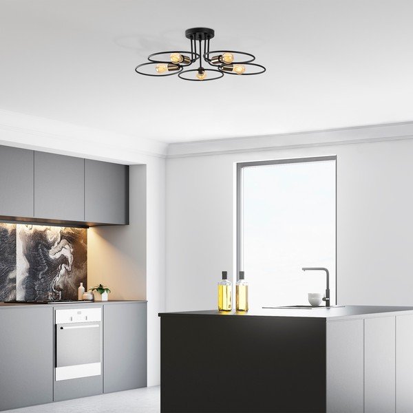 Čierne stropné svietidlo Circle – Opviq lights-image-1
