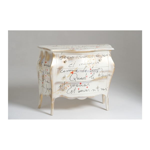 Biela drevená komoda s 3 zásuvkami Castagnetti Renoir