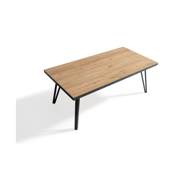 Čierny/prírodný konferenčný stolík s doskou v dubovom dekore 60x120 cm Sindi – Marckeric-image-3