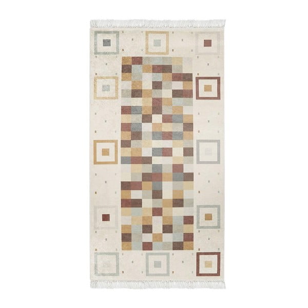 Béžový zamatový koberec Deri, 150 × 80 cm