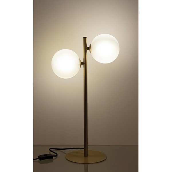 Oceľová stolová lampa v zlatej farbe so skleneným tienidlom (výška  54 cm) Balls – Bizzotto-image-1