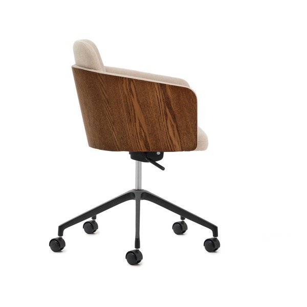 Hnedá čalúnená kancelárska stolička Madai – Kave Home-image-3