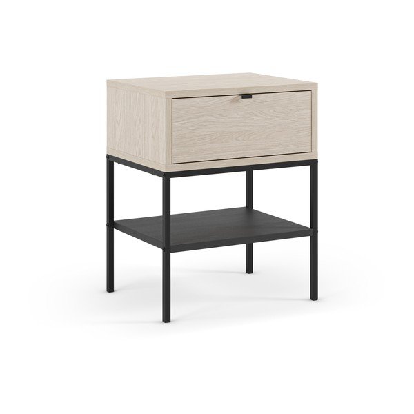 Matný nočný stolík s poličkami v svetlo prírodnej farbe Sali – Marckeric