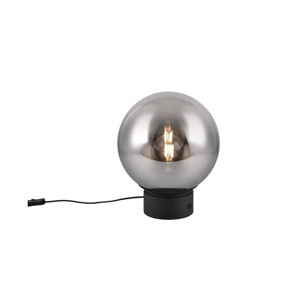 Čierna LED stolová lampa so skleneným tienidlom (výška  36 cm) Cipallone – CINQUE