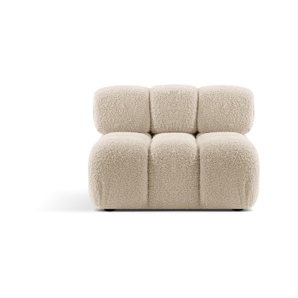 Béžový modul pohovky z textílie bouclé (stredový diel) Bellis – Micadoni Home