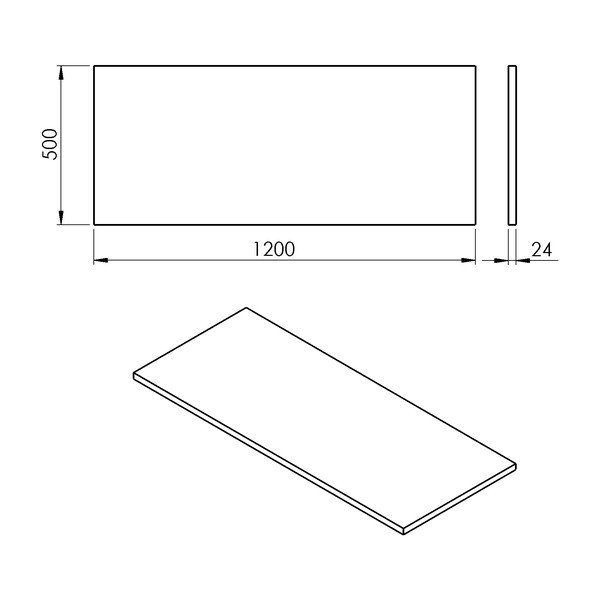 Biela doska pod umývadlo 120x50 cm Plato – Sapho-image-2