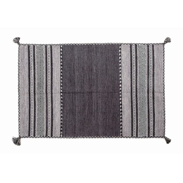 Tmavosivý ručne tkaný koberec Navaei & Co Kilim Tribal 602, 170 x 110 cm