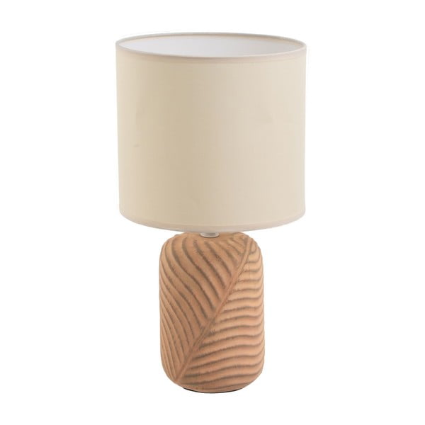 Stolová lampa v krémovo-tehlovej farbe s textilným tienidlom (výška 39 cm) – Casa Selección