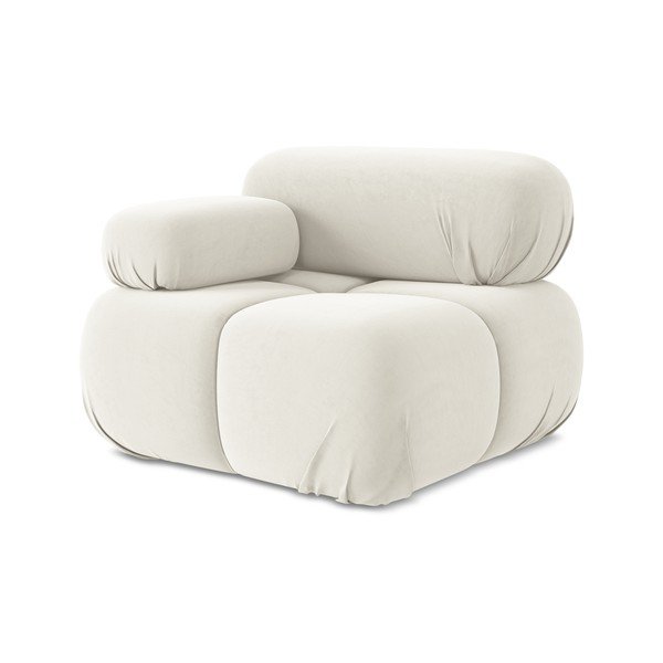 Biely zamatový modul pohovky (ľavý roh) Lokua – Makamii-image-1