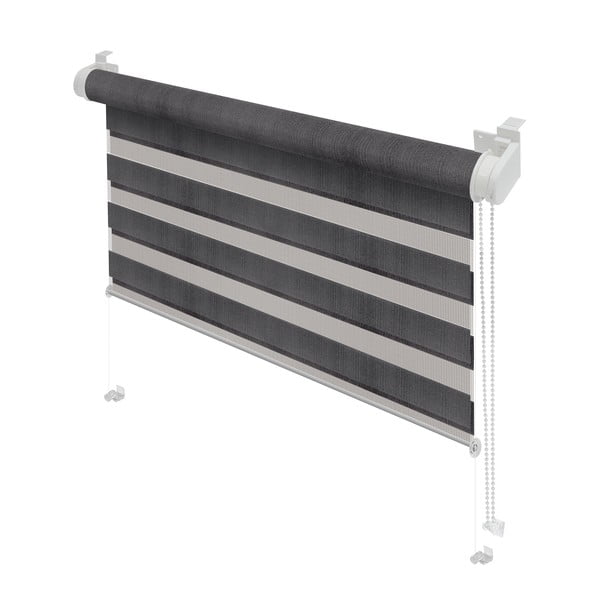Tmavosivá roleta deň a noc 68x215 cm Zebra – Gardinia-image-1