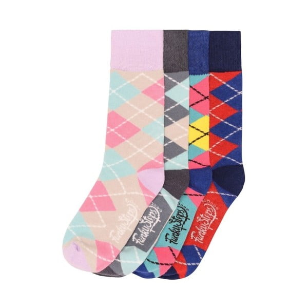 Sada 4 párov farebných ponožiek Funky Steps Olivander, veľ. 35-39