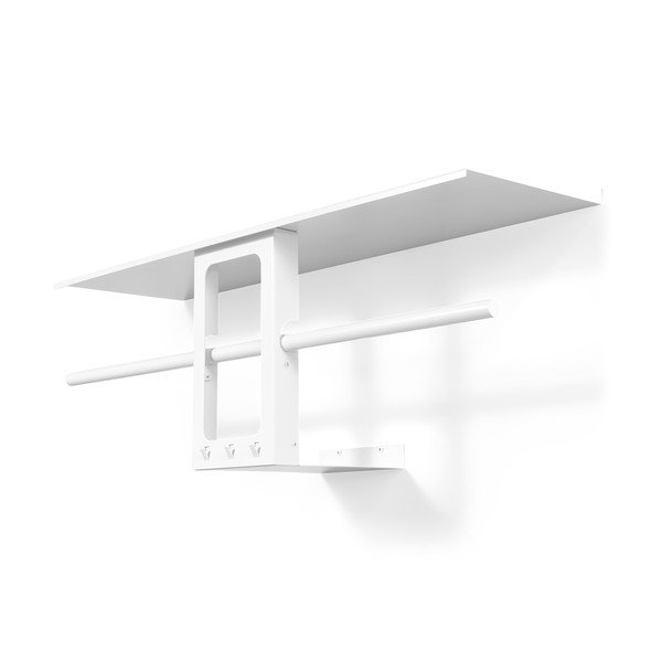 Biely oceľový nástenný vešiak s poličkou 100 cm Luno Small – Spinder Design