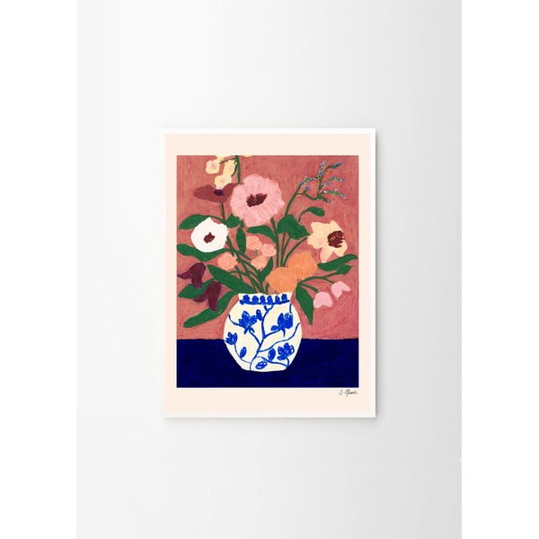 Plagát 30x40 cm Flowers on Blue Table – Carla Llanos – The Poster Club-image-3