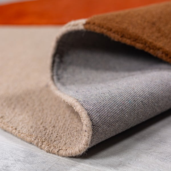 Ručne tkaný vlnený okrúhly koberec v tehlovej farbe ø 200 cm Mia Segment – Flair Rugs-image-3