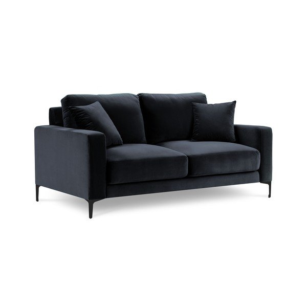 Tmavomodrá zamatová pohovka Kooko Home Harmony, 158 cm-image-2