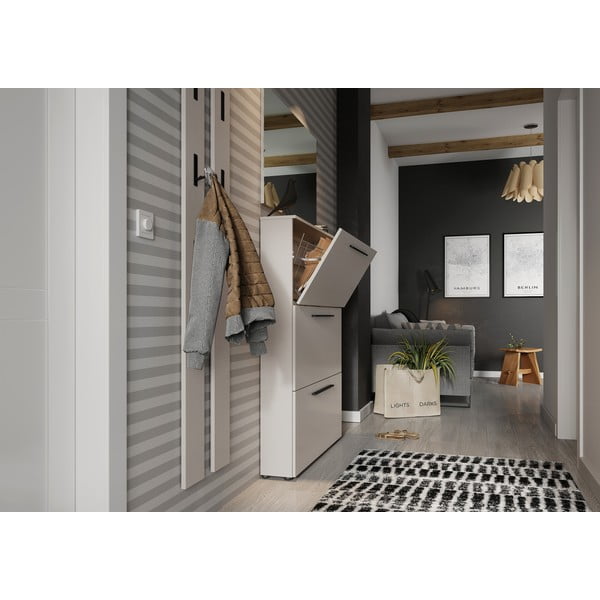 Sivobéžová výklopná skrinka na topánky Utah - Germania-image-3