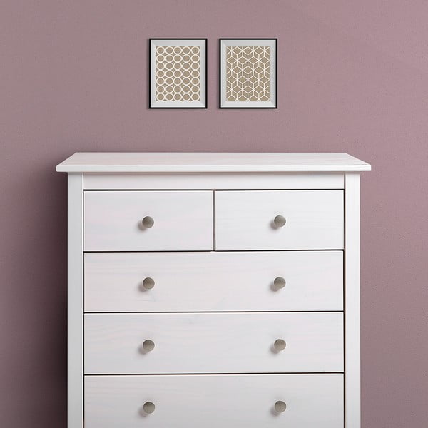 Biela vysoká komoda z borovicového dreva 79x80 cm Berna – Marckeric-image-4