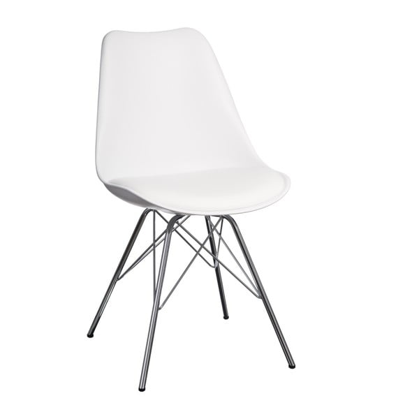 Biela stolička so strieborným podnožím Ixia Room