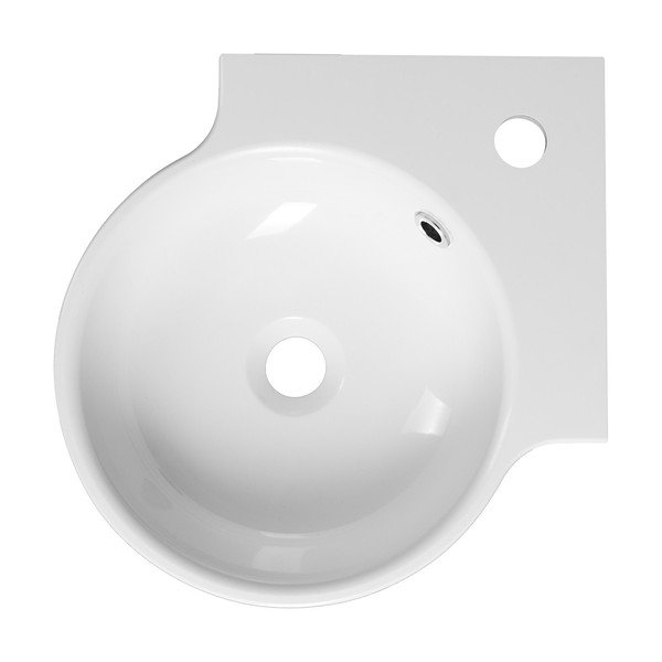 Biele okrúhle umývadlo z liateho mramoru 38x38 cm Kaori – Sapho-image-1