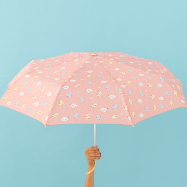 Ružový dáždnik Mr. Wonderful Cloudy, šírka 108 cm