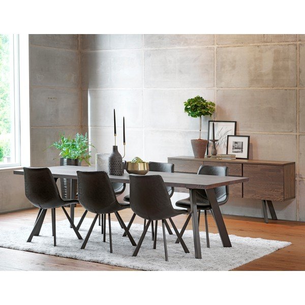 Čierna jedálenská stolička s čiernymi nohami Rowico Alpha-image-4