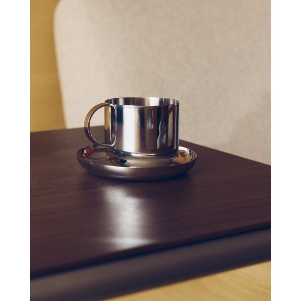 Šálky v súprave 2 ks z nehrdzavejúcej ocele v striebornej farbe Nirela – Kave Home-image-3