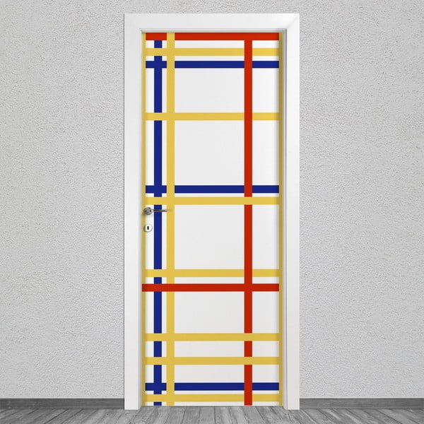 Samolepka na dvere LineArtistica Mondrian 4, 80 × 215 cm