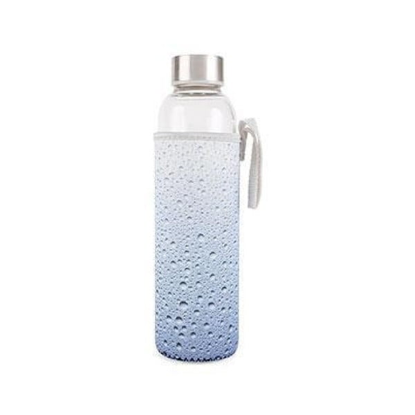 Sklenená fľaša v neoprénovom obale Kikkerland Drops, 600 ml