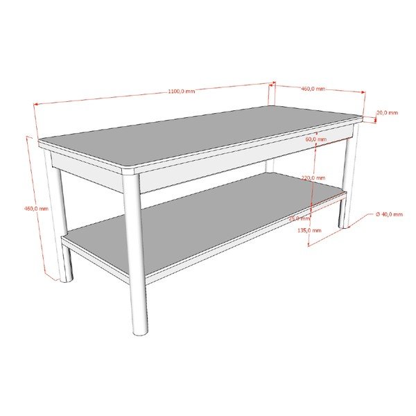 Drevená/z MDF lavica v prírodnej farbe Olive – Vipack-image-2
