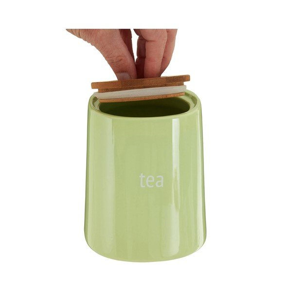 Zelená dóza na čaj s bambusovým vrchnákom Premier Housewares Fletcher, 800 ml-image-2
