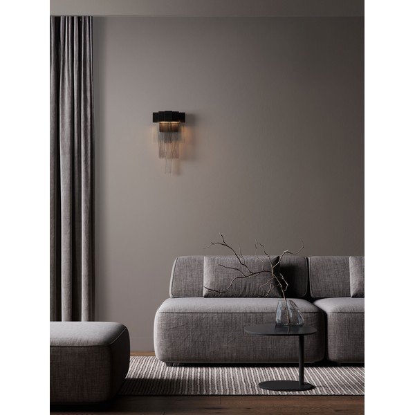 Matne čierne oceľové LED nástenné svietidlo so stmievačom Revια – Nova Luce-image-1
