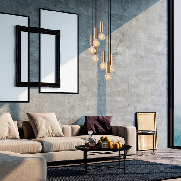 Závesné svietidlo v čierno-zlatej farbe ø 40 cm Tempo – Opviq lights-image-1