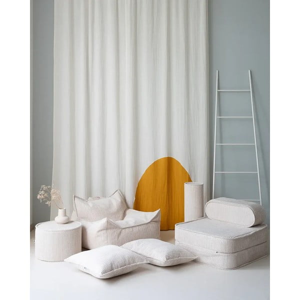 Krémový menčestrový detský pohovkový vankúš Bolster – Wigiwama-image-1